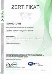 Zertifikat ISO 9001:2015 Dekra